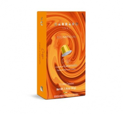 Kávékapszula, Nespresso® kompatibilis, 10 db, CARRARO, karamell